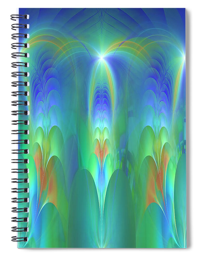 Fractal Spiral Notebook featuring the digital art Circle of Light and Laughter by Mary Ann Benoit