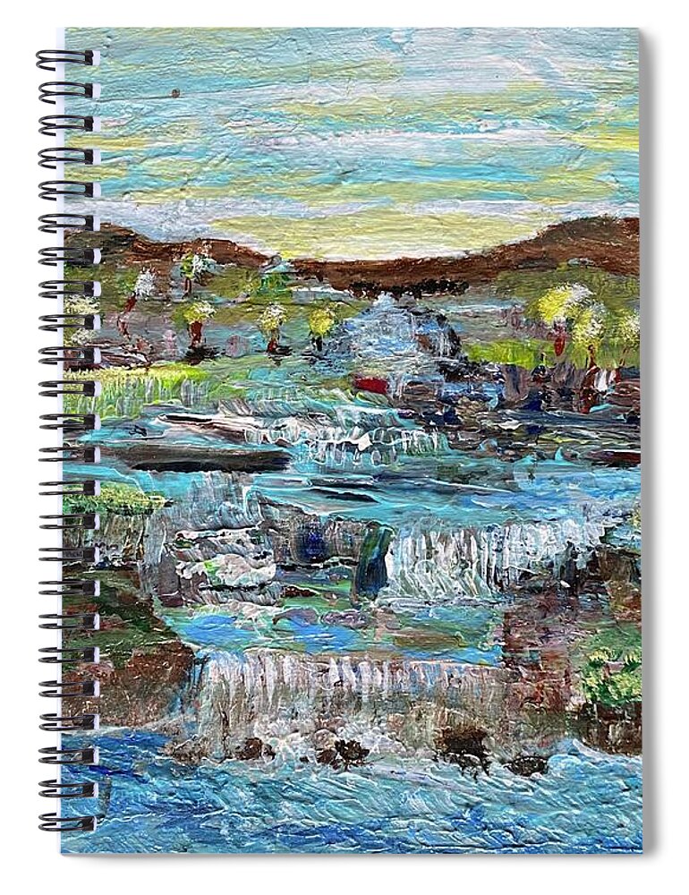 Valley Spiral Notebook featuring the painting Lunahuana Valley by Rowena Rizo-Patron
