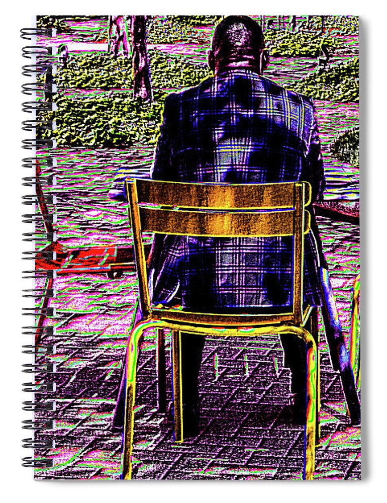 Table Spiral Notebook featuring the digital art Lunch for One at a Table for Four by Addison Likins