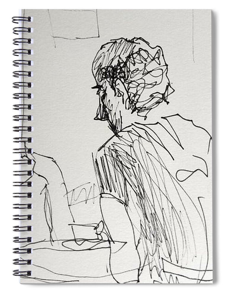  Spiral Notebook featuring the drawing Lunchtime Sketch by James McCormack