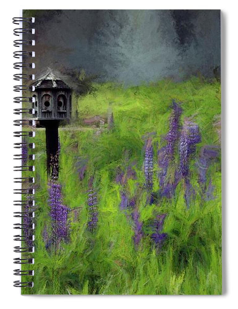 Wind Spiral Notebook featuring the photograph Lupine Wind in a Birds Paradise by Wayne King
