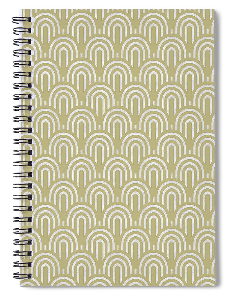 Pattern Spiral Notebook featuring the digital art Luxury Boho pattern - 04 by Studio Grafiikka