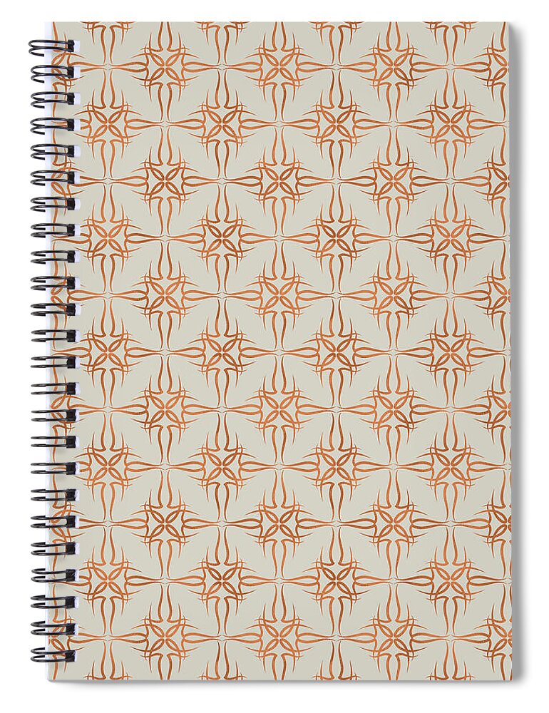 Pattern Spiral Notebook featuring the digital art Luxury Seamless Floral Pattern - Ivory by Studio Grafiikka