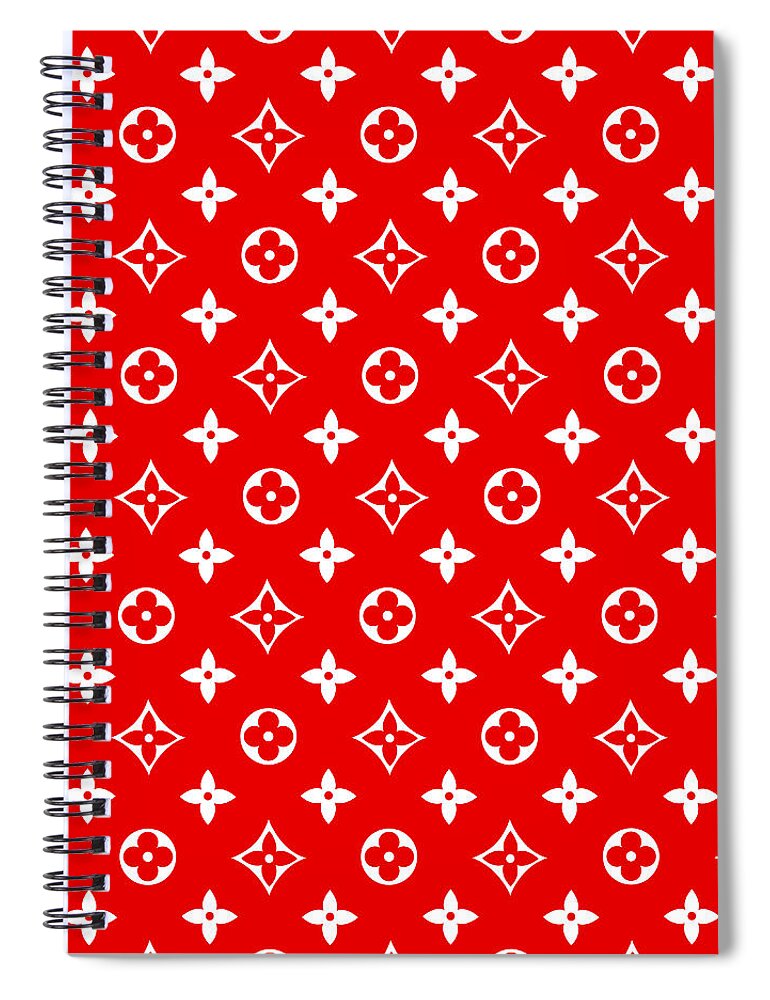 LV Red Art Spiral Notebook by DG Design - Pixels
