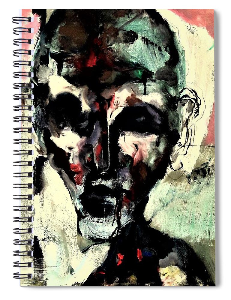 Abstract Spiral Notebook featuring the painting MA2-Massoud Ahmed by Massoud Ahmed
