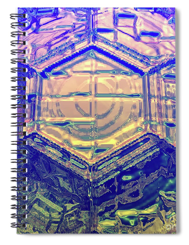 Structure Spiral Notebook featuring the digital art Macro Metallic Reflections by Phil Perkins