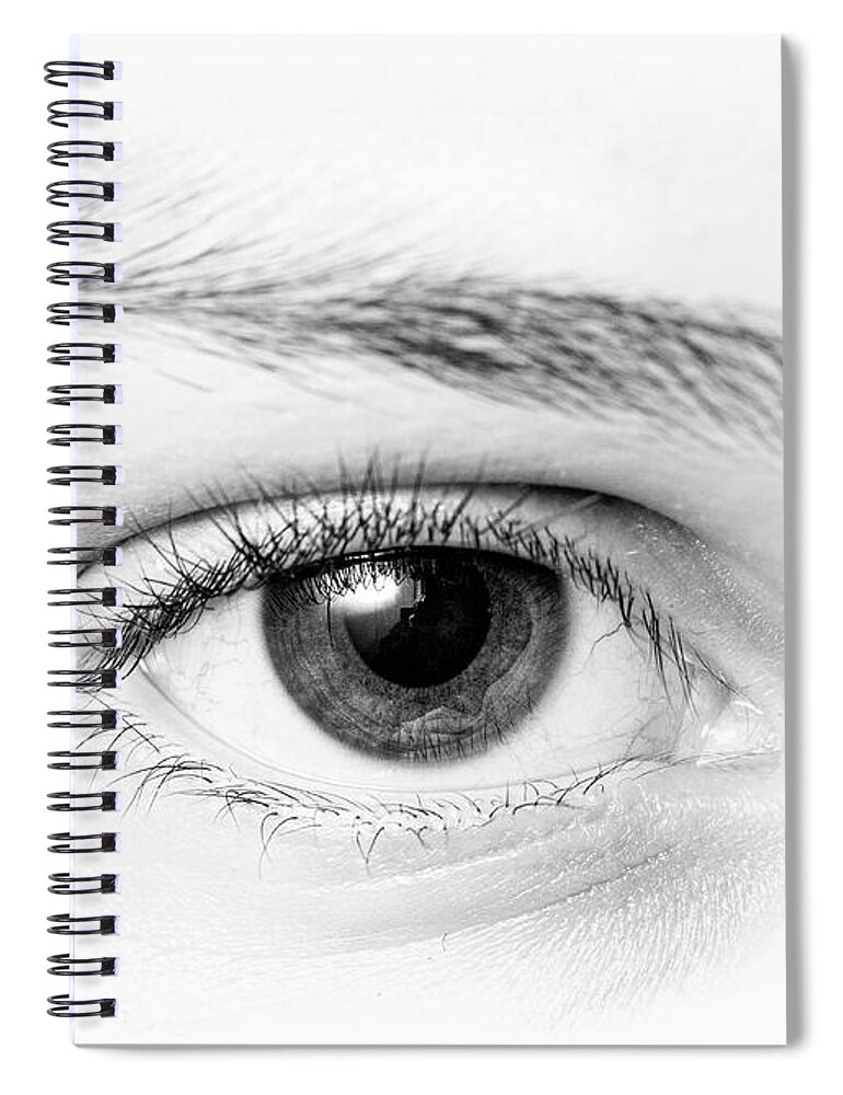 Eyes Spiral Notebook featuring the photograph Macro Photography - Eye by Amelia Pearn