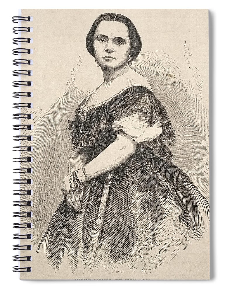Winslow Homer Spiral Notebook featuring the drawing Madame Laborde, the Prima Donna by Winslow Homer