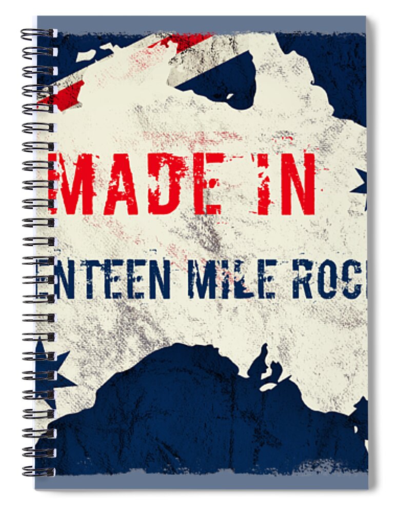 Seventeen Mile Rocks Spiral Notebook featuring the digital art Made in Seventeen Mile Rocks, Australia #seventeenmilerocks by TintoDesigns