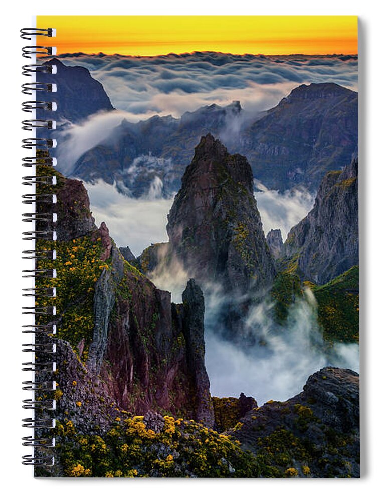 Madeira Spiral Notebook featuring the photograph Madeira Peaks by Evgeni Dinev