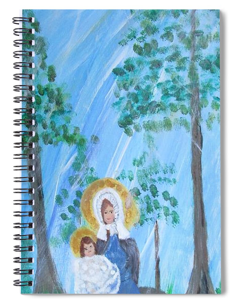 Madonna Spiral Notebook featuring the painting Madonna of the Swamp by Seaux-N-Seau Soileau