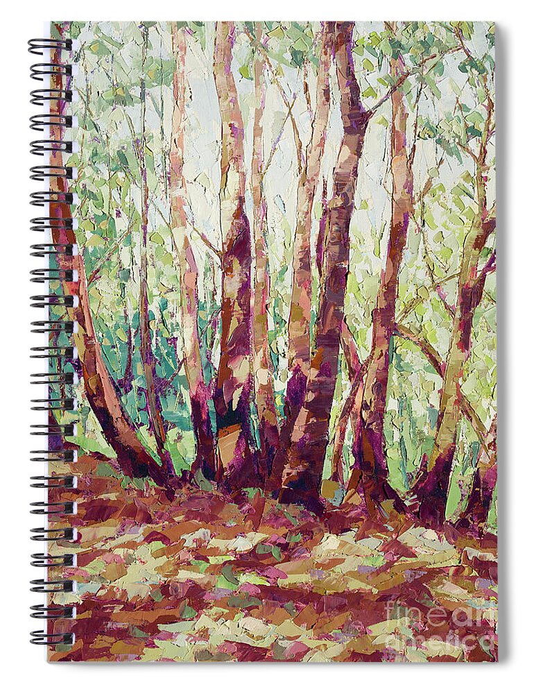 Madrone Spiral Notebook featuring the painting Madrone Grove by PJ Kirk