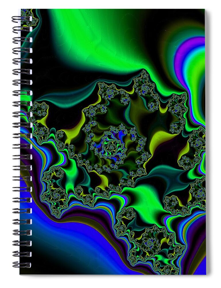 Fractal Spiral Notebook featuring the digital art Magic #5 by Mary Ann Benoit