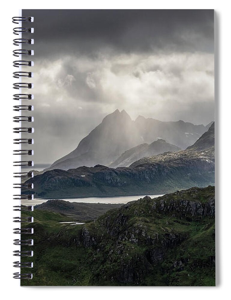 Lofoten Spiral Notebook featuring the photograph Magic light by Mike Santis