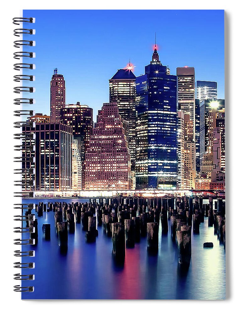 New York City Skyline Spiral Notebook featuring the photograph Magic Manhattan Triptych_2 by Az Jackson