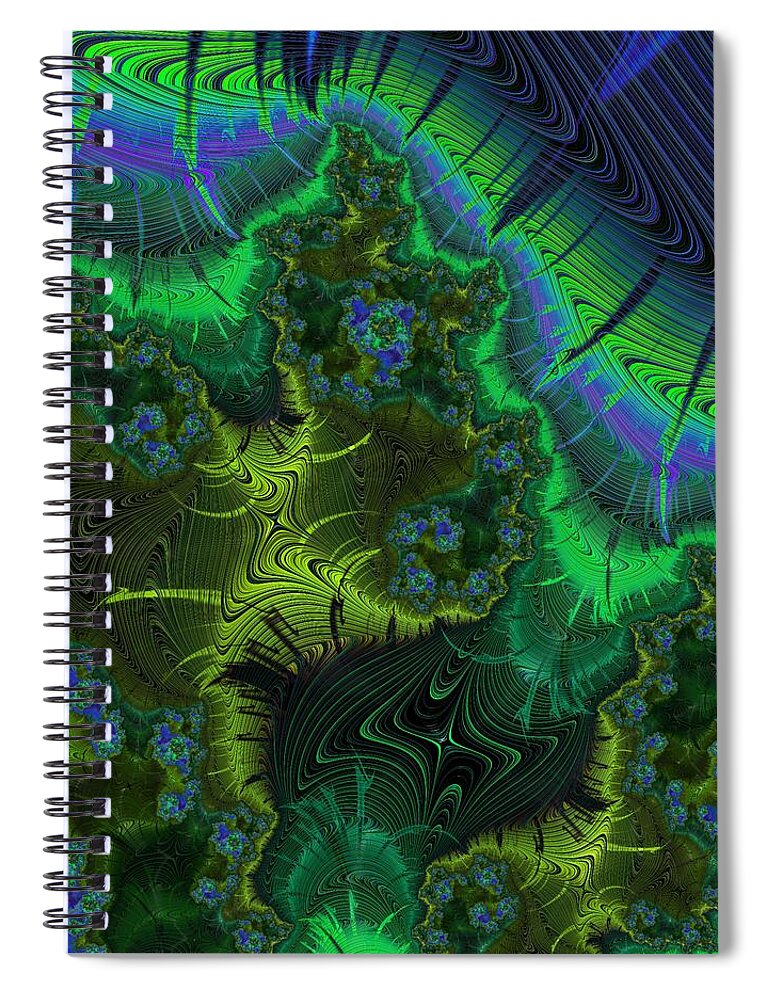 Fractal Spiral Notebook featuring the digital art Magic by Mary Ann Benoit