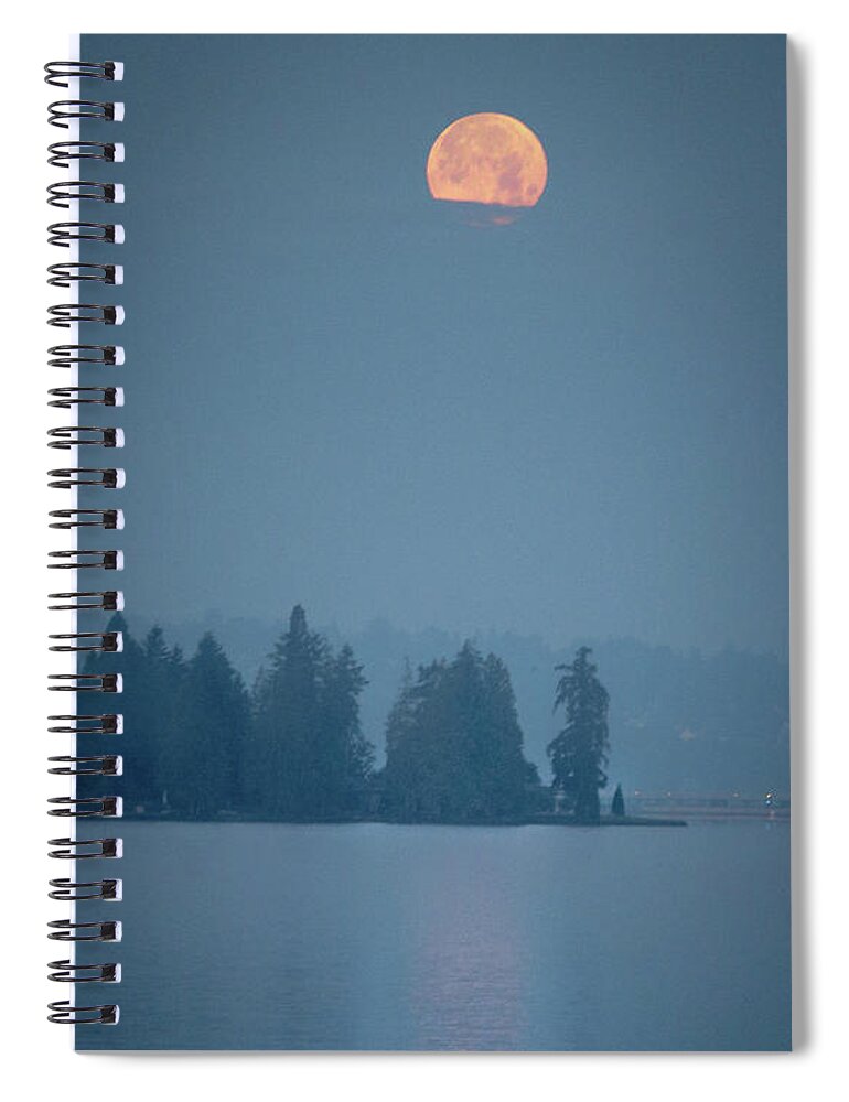 Moon Spiral Notebook featuring the photograph Magical Moon Reflections by D Lee