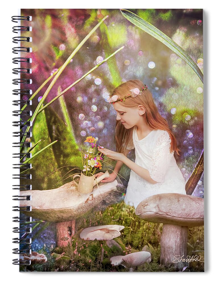 Magical Spiral Notebook featuring the photograph Magical Mushroom Garden by Shara Abel