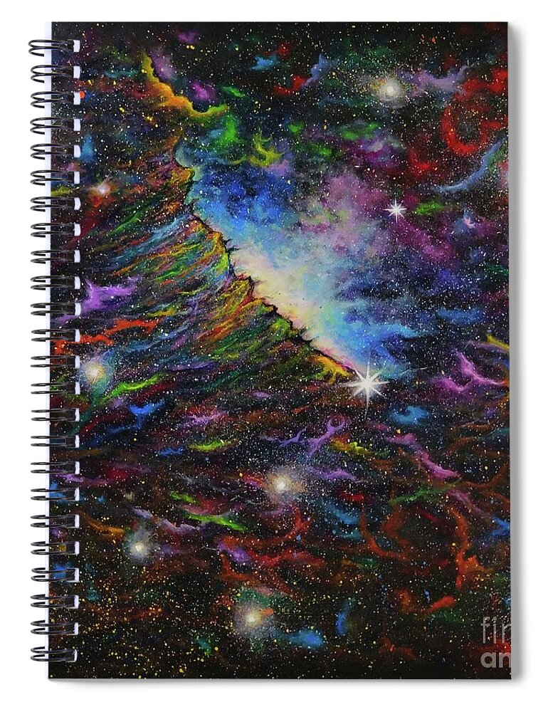 Abstract Spiral Notebook featuring the painting Magnificent Nebula by Sudakshina Bhattacharya