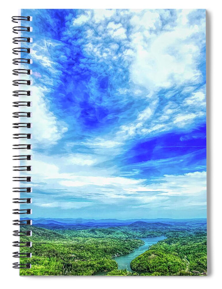 Chimney Rock Spiral Notebook featuring the digital art Magnificent View from Chimney Rock by Amy Dundon