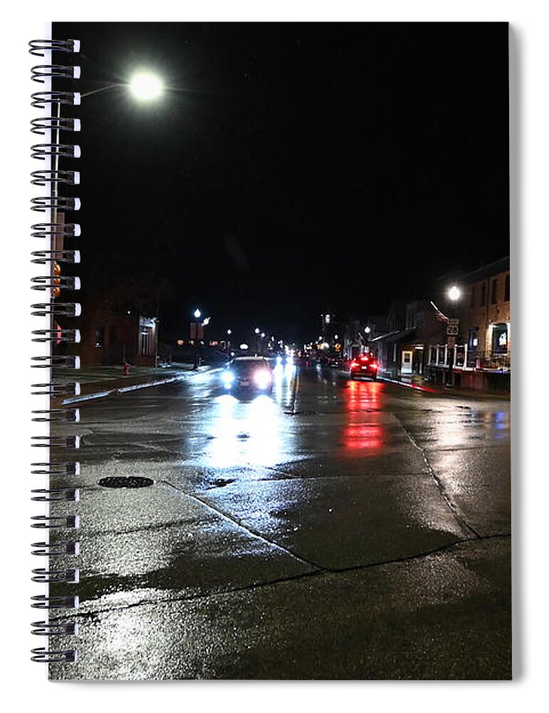 Main Spiral Notebook featuring the photograph Main St. - Kewaskum by Todd Zabel