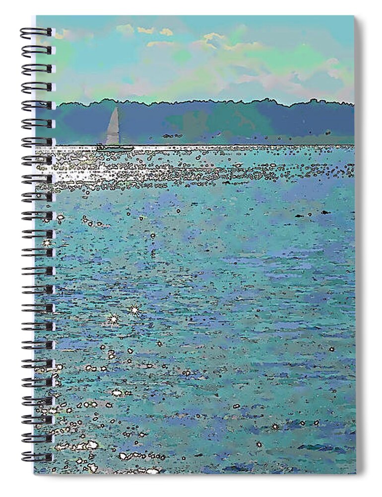 Ocean Spiral Notebook featuring the photograph Maine Sailing by Robert Bissett