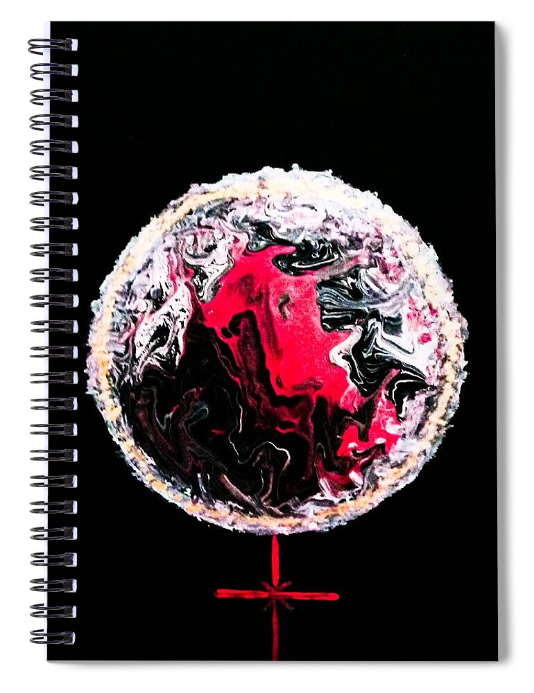 Red Spiral Notebook featuring the painting Majestic Ruby by Anna Adams