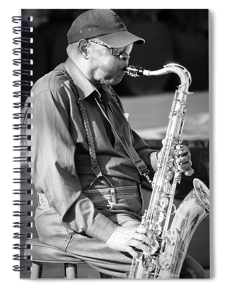 Street Performer Spiral Notebook featuring the photograph Make A Joyful Noise by Lens Art Photography By Larry Trager