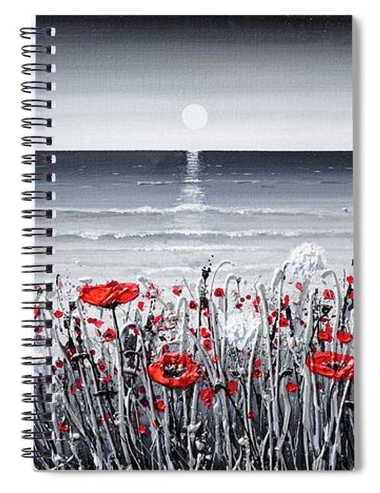 Redpoppies Spiral Notebook featuring the painting Make a wish by Amanda Dagg