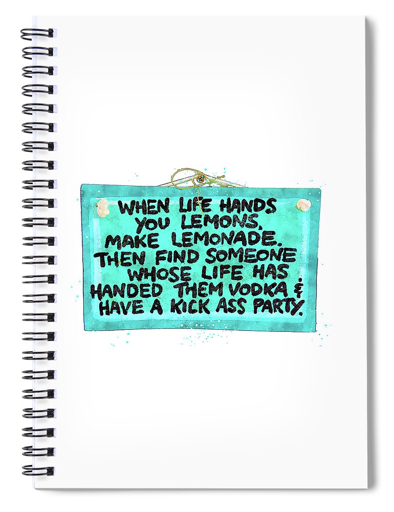 Funny Beach Saying Spiral Notebook featuring the photograph Make Lemonade by Pamela Williams
