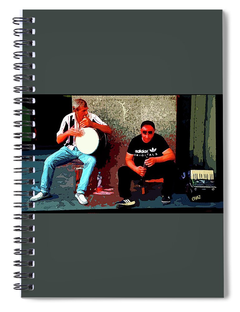 Musicians Spiral Notebook featuring the digital art Makin' Music by CHAZ Daugherty