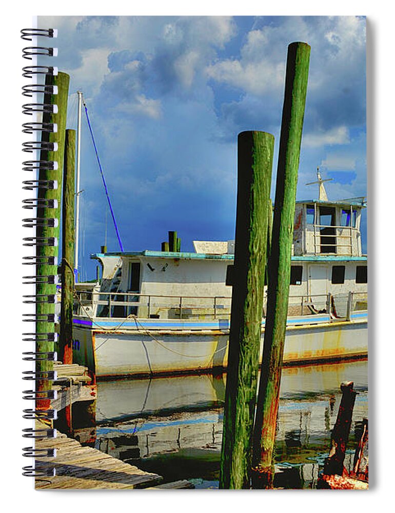 Fishing Boat Spiral Notebook featuring the photograph Making A Living by Alison Belsan Horton