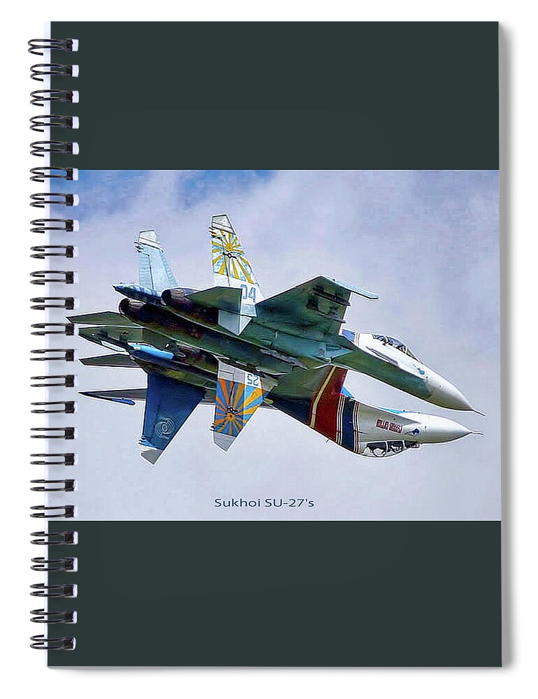 Jet Spiral Notebook featuring the photograph Making Little Sukhois by Gary Baird