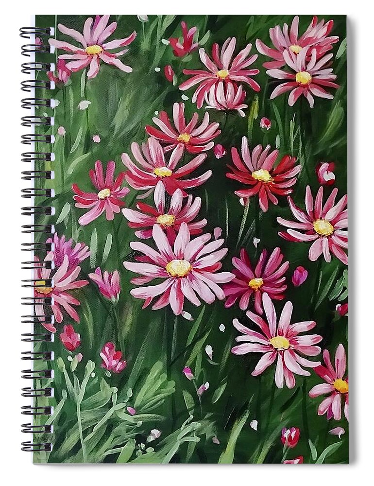 Landscape Spiral Notebook featuring the painting Making Merry by Outre Art Natalie Eisen
