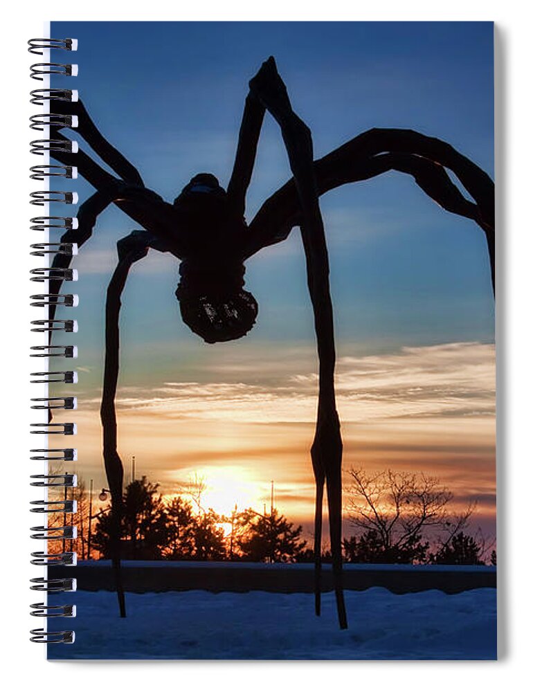 Maman Spiral Notebook featuring the photograph Maman the Spider, Ottawa by Tatiana Travelways