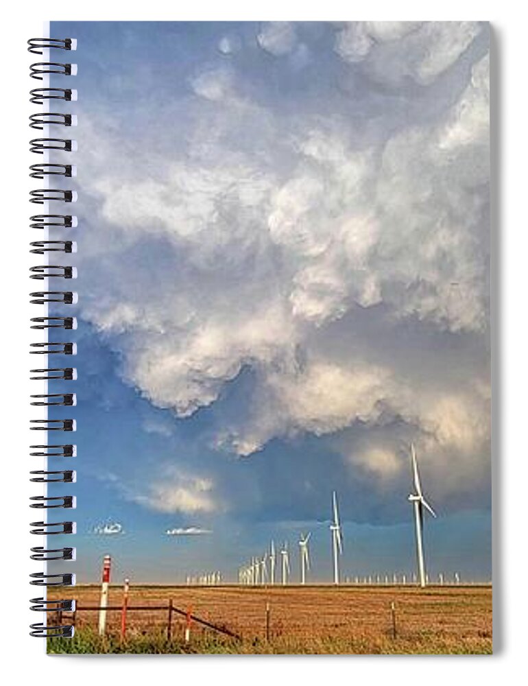 Weather Spiral Notebook featuring the photograph Mammatus Clouds and Rainbow in Texas by Ally White