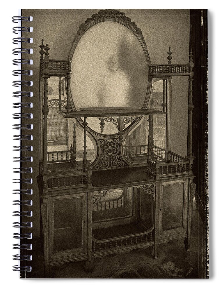 Man Spiral Notebook featuring the photograph Man in the Mirror by M Kathleen Warren