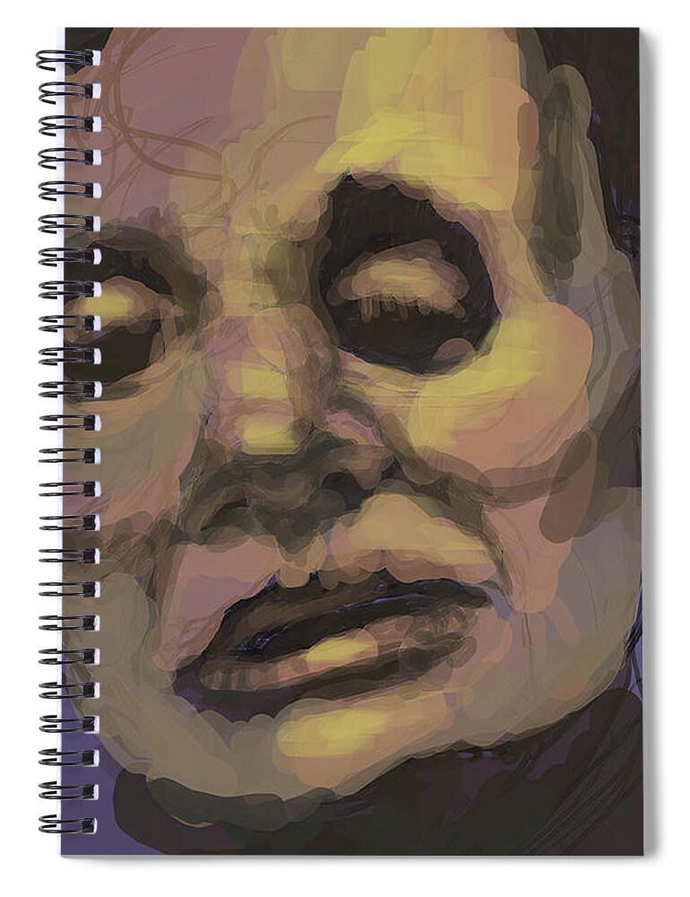 #portrait Spiral Notebook featuring the digital art Man in Violet by Veronica Huacuja
