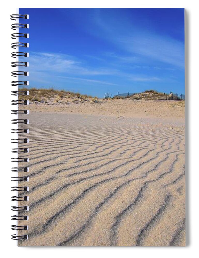 Beach Spiral Notebook featuring the photograph Man On The Dunes by Karen Silvestri