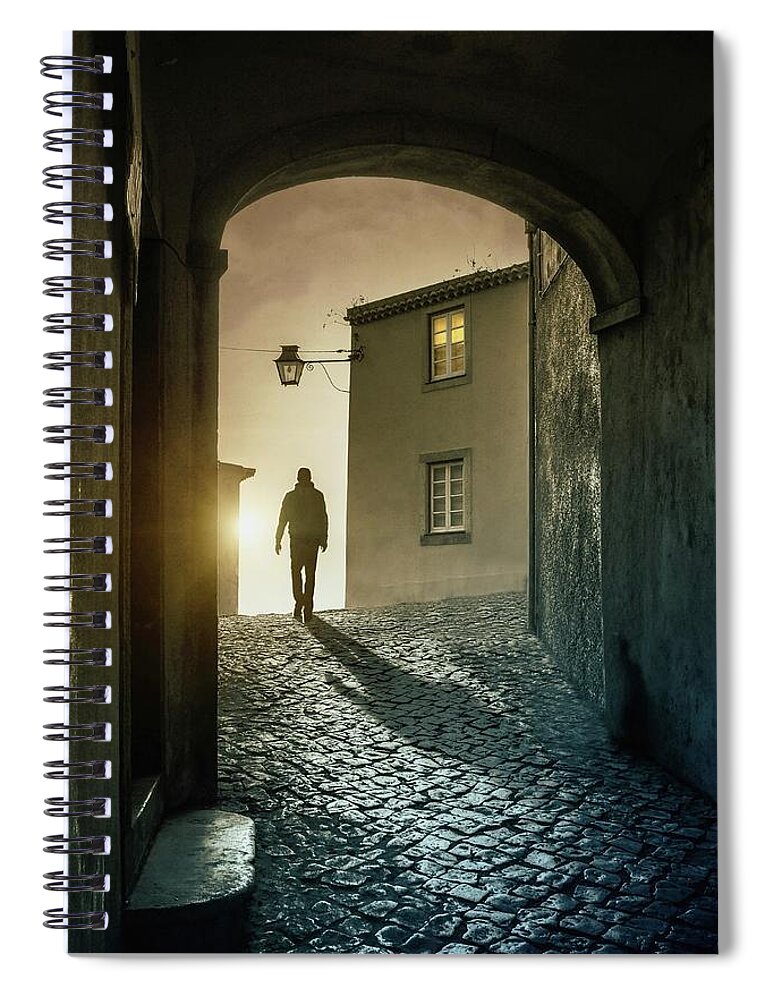 Arch Spiral Notebook featuring the photograph Man Under Arch by Carlos Caetano