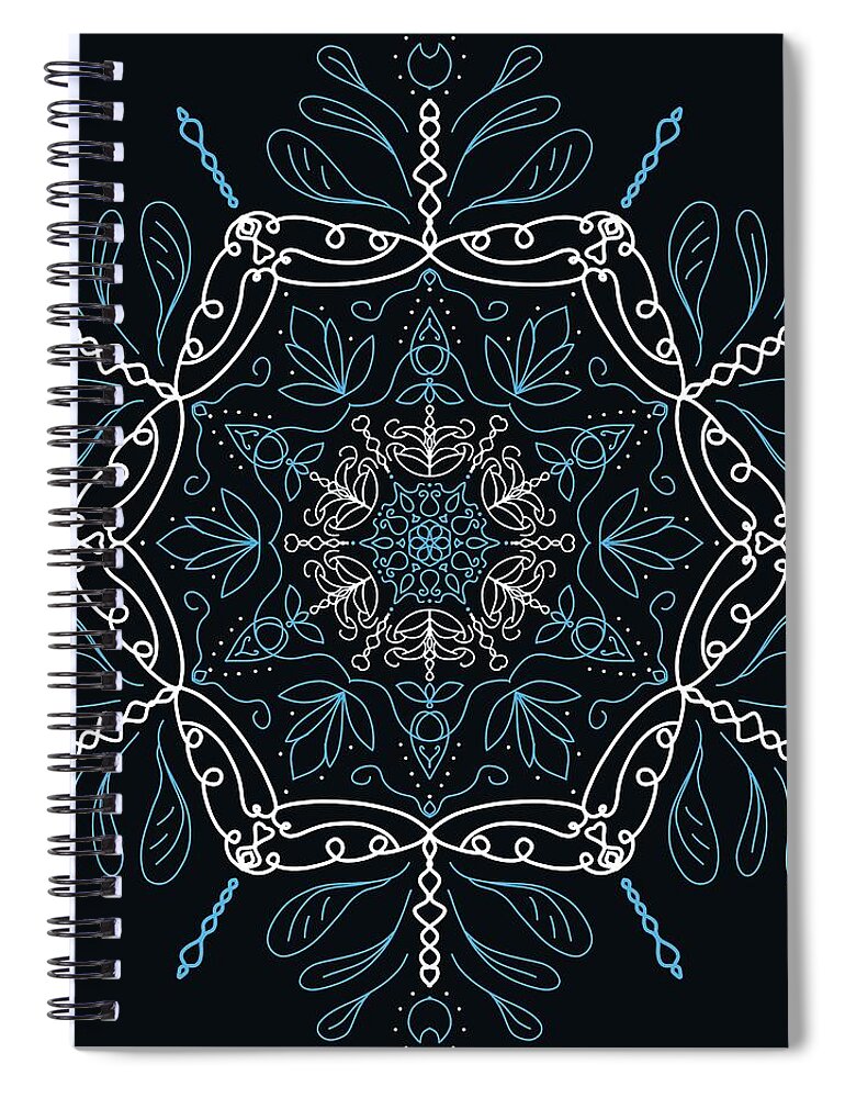 Mandala Spiral Notebook featuring the digital art Mandala 50 by Angie Tirado
