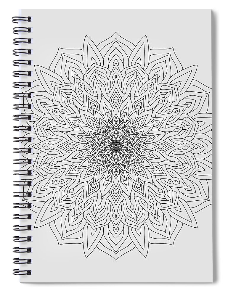 Flowers Spiral Notebook featuring the digital art Mandala 58 by Angie Tirado