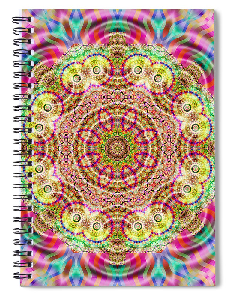 Karma Spiral Notebook featuring the photograph Mandala flower design by Julien