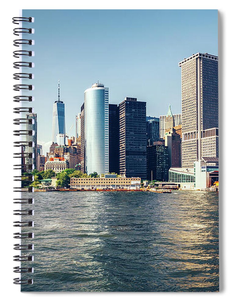 New Spiral Notebook featuring the photograph Manhattan skyline in New York City, the USA. by Michal Bednarek