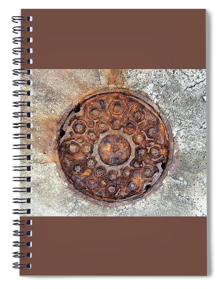 Fort Baker San Francisco Spiral Notebook featuring the photograph Manhole Cover Fort Baker Sausalito by John Parulis