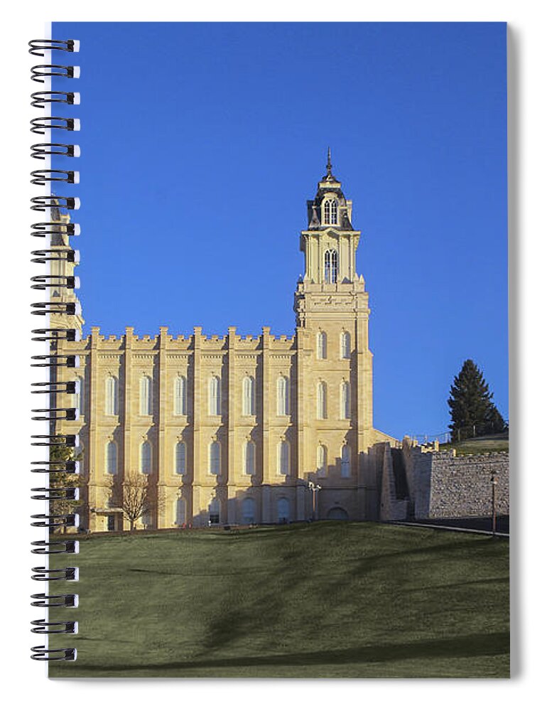 Manti Spiral Notebook featuring the photograph Manti Temple at Sunrise by K Bradley Washburn
