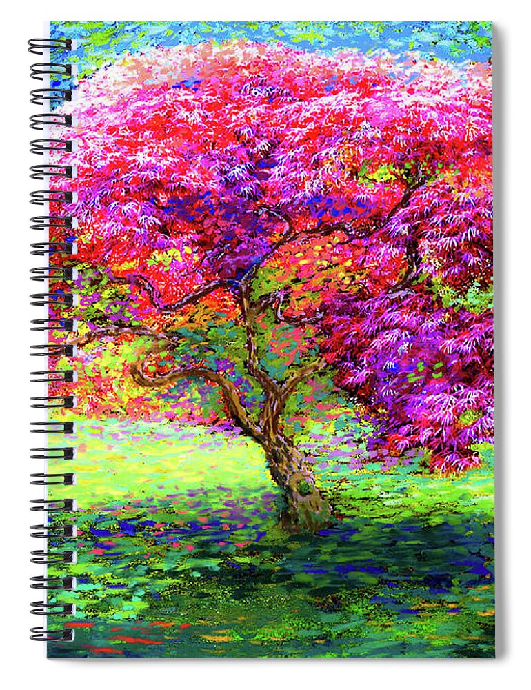 Tree Spiral Notebook featuring the painting Maple Tree Magic by Jane Small