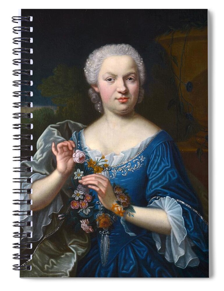 Margaretha Spiral Notebook featuring the painting Margaretha Eva Nicolasia Six 1729-1800 by Theodorus Caenen