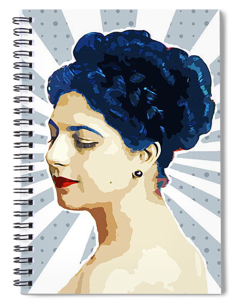 Exotic Dancer Spiral Notebook featuring the painting Margaretha Zelle, alias Mata Hari 2 by Alexandra Arts
