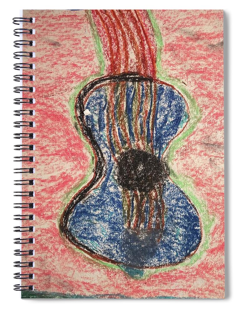 Mariachi Spiral Notebook featuring the mixed media Mariachi by Bencasso Barnesquiat